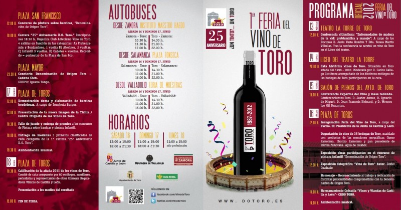 1ª Feria del Vino de Toro  del 16 al 18 de junio en la plaza de toros de Toro